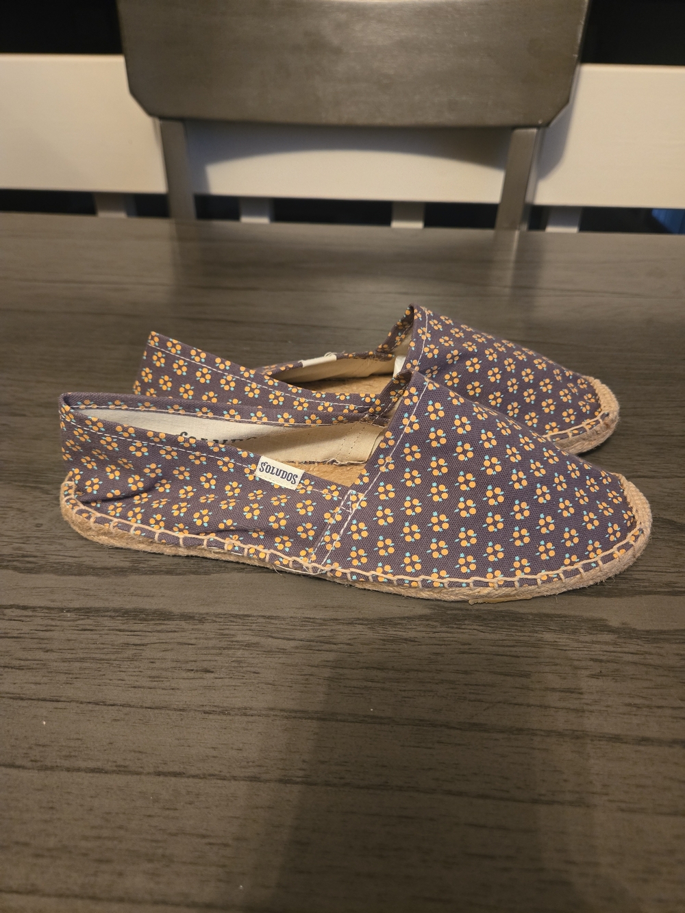 Soludos fabric espadrilles blue red floral Size 39 Us Size 9